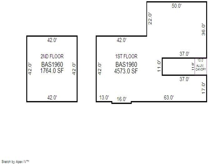 Figure 2 - WPA-Built Flagler County Jail - first and second floor plans. Source: Flagler County, FL Property Appraisers Office.