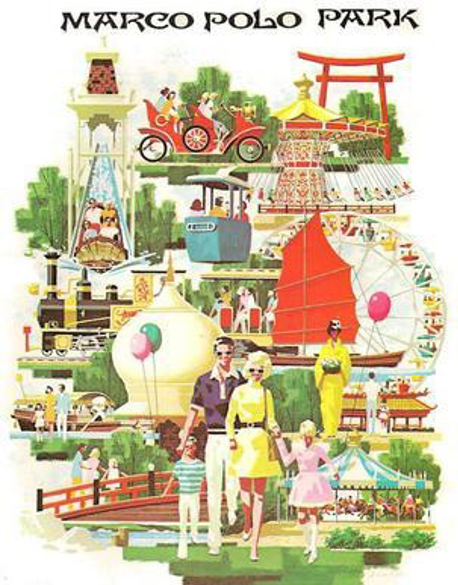Figure 1 - A 1970s Marco Polo Park Poster Highlighting the Family-Friendly and Oriental Theme of the Park (Source: Florida-Backroads-Travel.com).