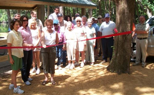 There were 30 or so in attendance today at a ribbon cutting ceremony at Shell Bluff park