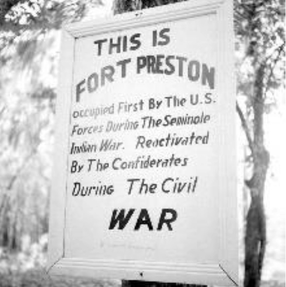Sign for Fort Preston - circa 1953