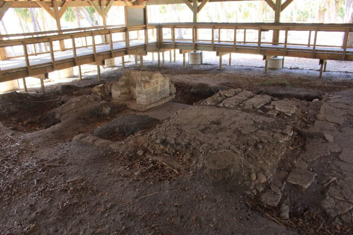 Main house kitchen area ruins – fireplace, flooring and foundations of the Mala Compra Plantation.